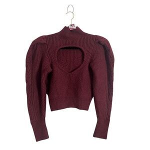 Express Womens Sweater Medium Knit Crop Cutout Pullover